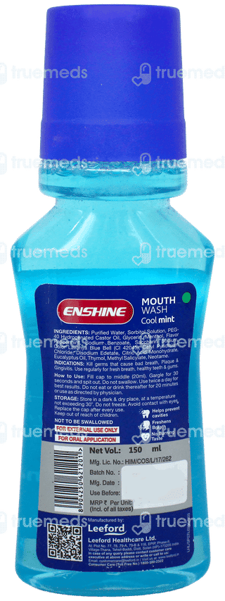 Enshine Cool Mint Mouthwash 150 Ml